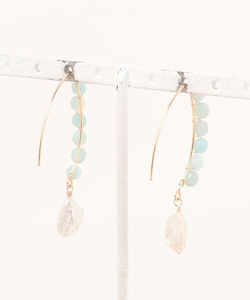 tone(トーン)の「【Milimili】14kgf天然石ピアス(ピアス(両耳用)・レディース・その他/ブルー/グリーン/ブルー系その他・FREE)」の5枚目の写真
