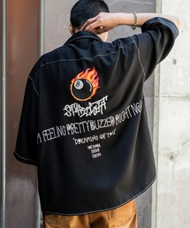 Rocky Monroe（ロッキーモンロー）の「オーバーサイズ レタリング レギュラーカラー半袖シャツ（シャツ/ブラウス）」