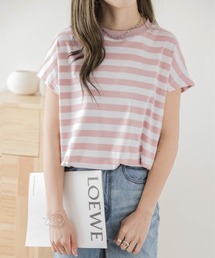 フレンチ袖ボーダーTシャツ