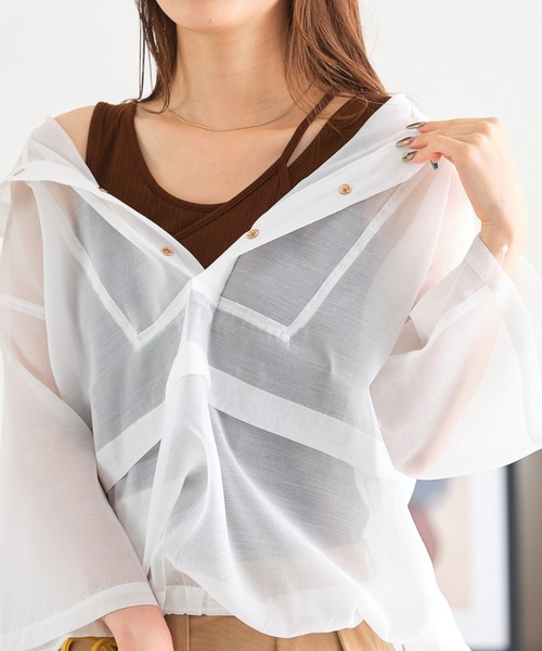 acro（アクロ）の「アシンメトリーキャミソール/AC3420（キャミソール・レディース・ホワイト/ブラック/ブラウン/グリーン・ﾌﾘ-）」の3枚目の写真