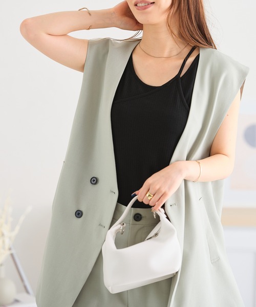 acro（アクロ）の「アシンメトリーキャミソール/AC3420（キャミソール・レディース・ホワイト/ブラック/ブラウン/グリーン・ﾌﾘ-）」の10枚目の写真