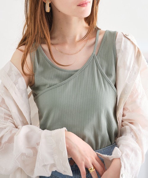 acro（アクロ）の「アシンメトリーキャミソール/AC3420（キャミソール・レディース・ホワイト/ブラック/ブラウン/グリーン・ﾌﾘ-）」の18枚目の写真