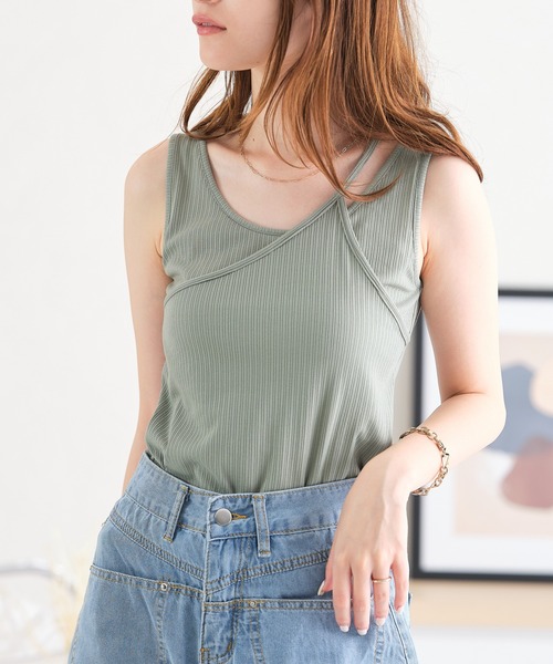 acro（アクロ）の「アシンメトリーキャミソール/AC3420（キャミソール・レディース・ホワイト/ブラック/ブラウン/グリーン・ﾌﾘ-）」の19枚目の写真