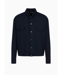 EMPORIO ARMANI | 【エンポリオ アルマーニ】ライトウェイトスウェットシャツ オールオーバージャカードモチーフ ジャージーシャツカラー(ポロシャツ)