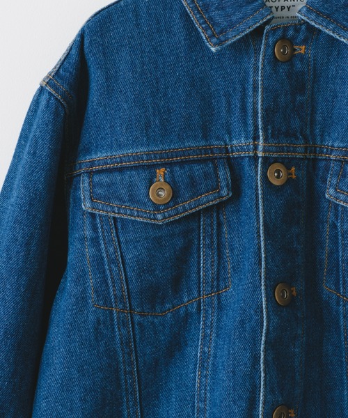 CIAOPANIC TYPY（チャオパニックティピー）の「【KIDS】【TYPY DENIM】甘織りデニムジャケット（デニムジャケット・キッズ・ネイビー/サックスブルー・S/M/L/XL/XXL）」の4枚目の写真