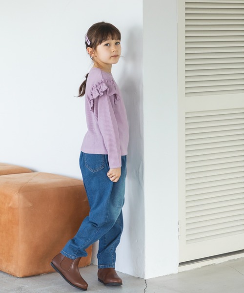 SOOR PLOOM フリル袖 Tシャツ 4Y Cute Child Knitted T Shirts Soor Ploom Brand Shorts Sleeve