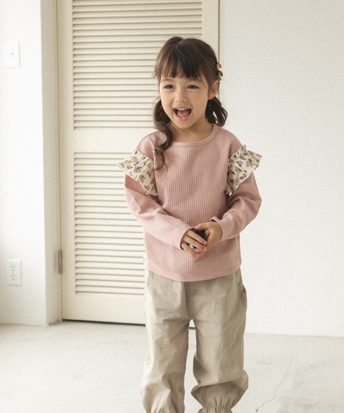 SOOR PLOOM フリル袖 Tシャツ 4Y Cute Child Knitted T Shirts Soor Ploom Brand Shorts Sleeve