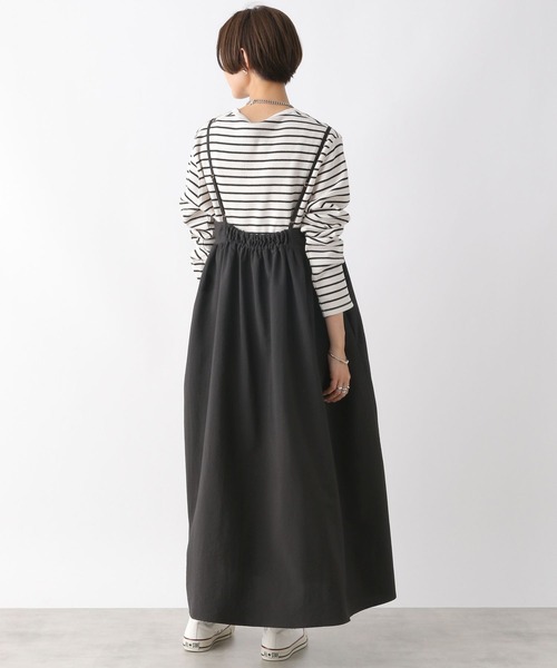 LEPSIM（レプシィム）の「キリカエギャザーキャミワンピース　970843（ワンピース・レディース・カーキブラウン/ブラック・FREE）」の4枚目の写真