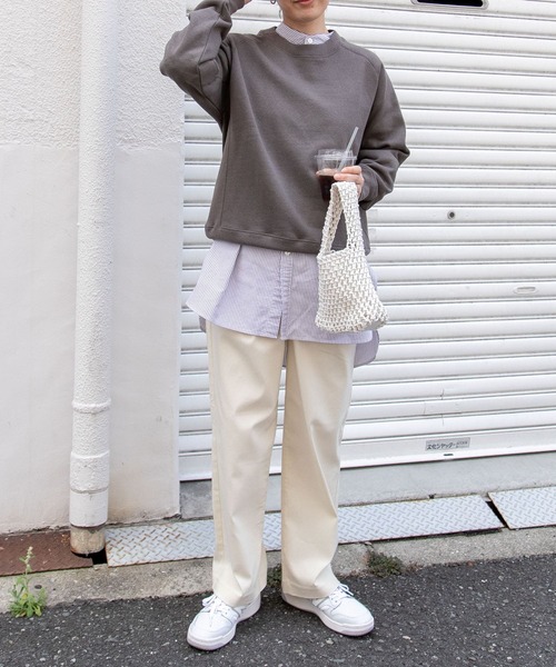 FORK&SPOON（フォークアンドスプーン）の「FORK&SPOON　オックスロングシャツ（シャツ/ブラウス・レディース・ブラウン系その他/ブルー系その他/オフホワイト・1）」の11枚目の写真