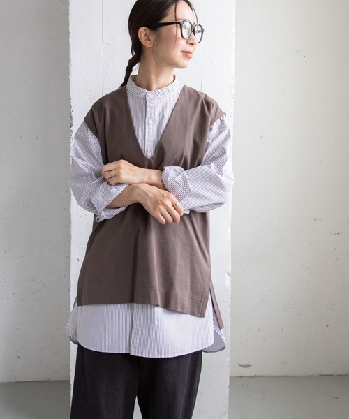 FORK&SPOON（フォークアンドスプーン）の「FORK&SPOON　オックスロングシャツ（シャツ/ブラウス・レディース・ブラウン系その他/ブルー系その他/オフホワイト・1）」の12枚目の写真