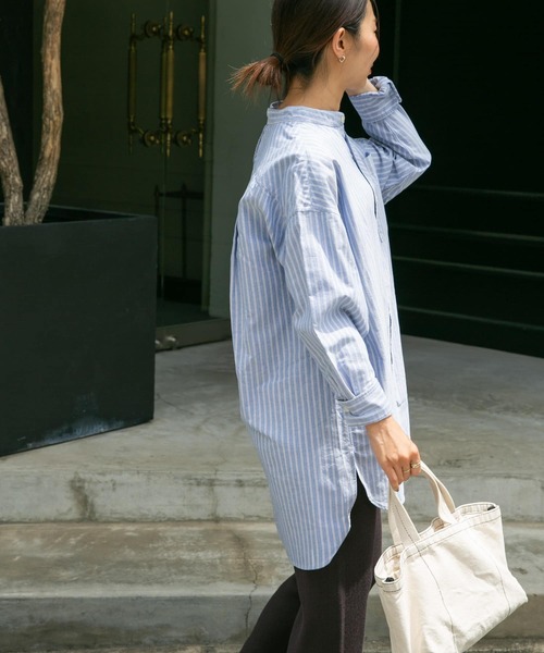 FORK&SPOON（フォークアンドスプーン）の「FORK&SPOON　オックスロングシャツ（シャツ/ブラウス・レディース・ブラウン系その他/ブルー系その他/オフホワイト・1）」の15枚目の写真