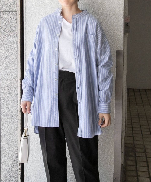 FORK&SPOON（フォークアンドスプーン）の「FORK&SPOON　オックスロングシャツ（シャツ/ブラウス・レディース・ブラウン系その他/ブルー系その他/オフホワイト・1）」の19枚目の写真