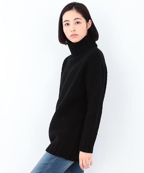 BEAMS BOY（ビームスボーイ）の「BEAMS BOY / 手編 BIG タートル 15FW（ニット/セーター・レディース・ナチュラル/グレー/ブラック・ONE SIZE）」の19枚目の写真
