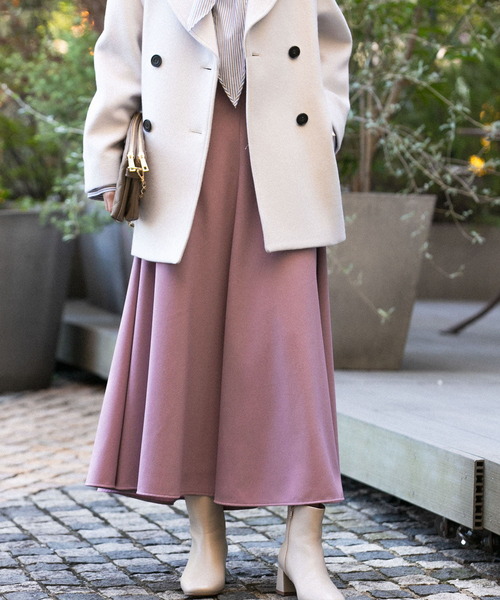 URBAN RESEARCH ROSSO WOMEN（アーバンリサーチ　ロッソ）の「ウォッシャブルロングサーキュラースカート（スカート・レディース・ブルー系その他/ブラック/ライトベージュ/ピンク・38/36）」の4枚目の写真