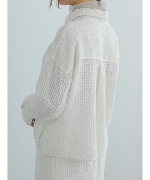 Te chichi（テチチ）の「フェザーシフォンショートシャツ（シャツ/ブラウス・レディース・ブラウン/オフホワイト・F）」の4枚目の写真