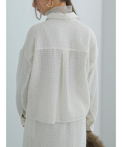 Te chichi（テチチ）の「フェザーシフォンショートシャツ（シャツ/ブラウス・レディース・ブラウン/オフホワイト・F）」の10枚目の写真