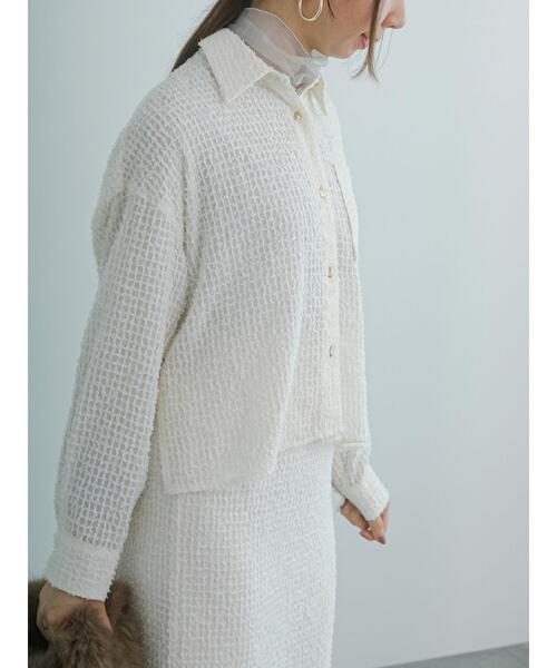 Te chichi（テチチ）の「フェザーシフォンショートシャツ（シャツ/ブラウス・レディース・ブラウン/オフホワイト・F）」の11枚目の写真