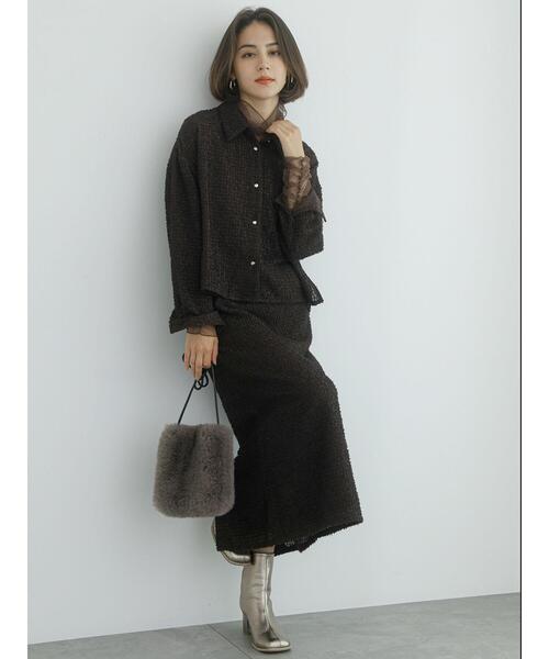 Te chichi（テチチ）の「フェザーシフォンショートシャツ（シャツ/ブラウス・レディース・ブラウン/オフホワイト・F）」の13枚目の写真