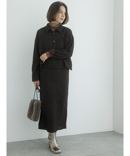 Te chichi（テチチ）の「フェザーシフォンショートシャツ（シャツ/ブラウス・レディース・ブラウン/オフホワイト・F）」の16枚目の写真