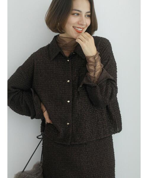 Te chichi（テチチ）の「フェザーシフォンショートシャツ（シャツ/ブラウス・レディース・ブラウン/オフホワイト・F）」の22枚目の写真