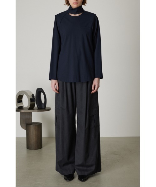 RIM.ARK（リムアーク）の「Open neck blouse オープンネックブラウズ