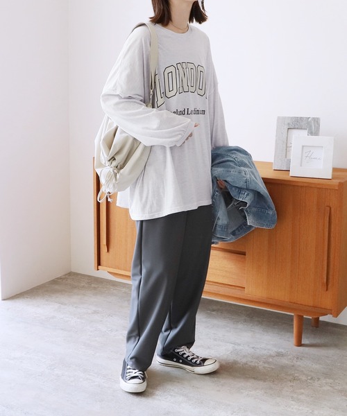reca(レカ)の「ビッグシルエットロゴロンT(Tシャツ/カットソー・レディース・ブラック/グレー系その他/グレー・FREE)」の7枚目の写真