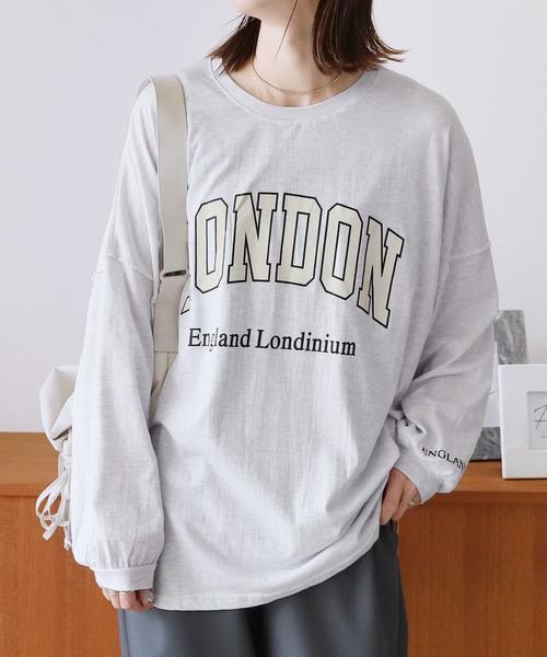 reca(レカ)の「ビッグシルエットロゴロンT(Tシャツ/カットソー・レディース・ブラック/グレー系その他/グレー・FREE)」の4枚目の写真