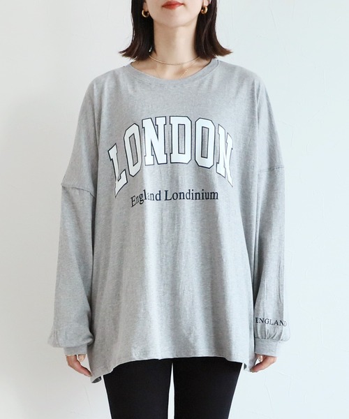 reca(レカ)の「ビッグシルエットロゴロンT(Tシャツ/カットソー・レディース・ブラック/グレー系その他/グレー・FREE)」の13枚目の写真