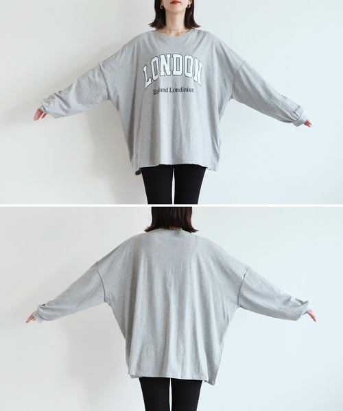 reca(レカ)の「ビッグシルエットロゴロンT(Tシャツ/カットソー・レディース・ブラック/グレー系その他/グレー・FREE)」の16枚目の写真