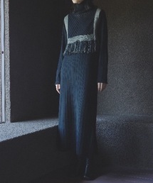 TENTO（テント）の「フリンジベストセット 前後2WAYロングニットワンピース（ワンピース）」