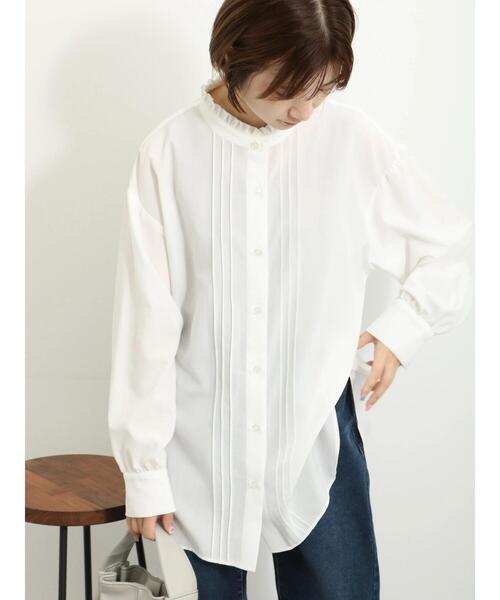 Samansa Mos2 blue（サマンサモスモスブルー）の「フリル衿ブラウス（シャツ/ブラウス・レディース・ベージュ/オフホワイト/ブラック・F）」の2枚目の写真