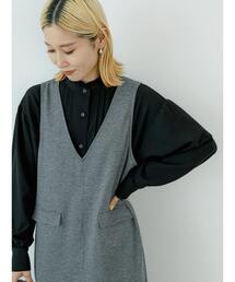 Samansa Mos2 blue | フリル衿ブラウス(シャツ/ブラウス)