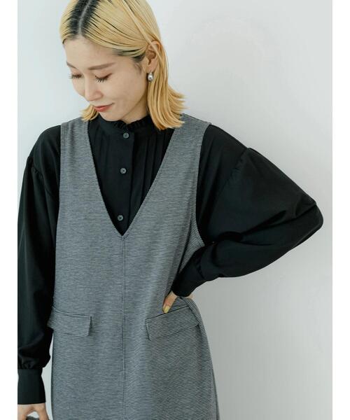 Samansa Mos2 blue（サマンサモスモスブルー）の「フリル衿ブラウス（シャツ/ブラウス・レディース・ベージュ/オフホワイト/ブラック・F）」の4枚目の写真