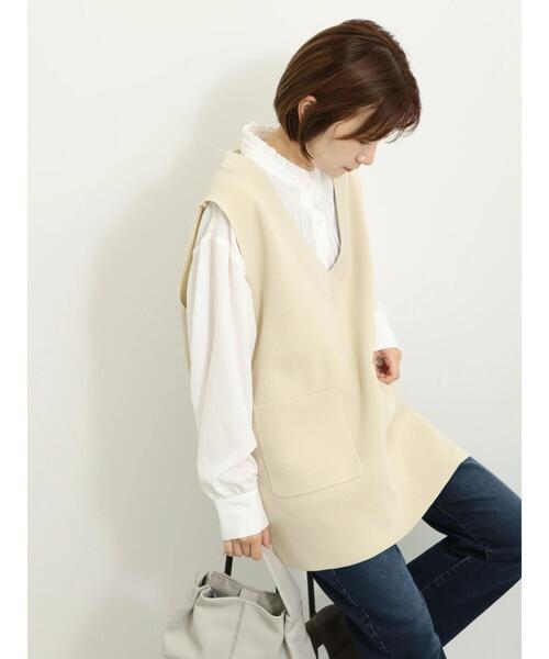 Samansa Mos2 blue（サマンサモスモスブルー）の「フリル衿ブラウス（シャツ/ブラウス・レディース・ベージュ/オフホワイト/ブラック・F）」の10枚目の写真