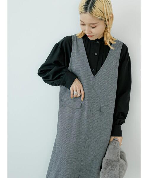 Samansa Mos2 blue（サマンサモスモスブルー）の「フリル衿ブラウス（シャツ/ブラウス・レディース・ベージュ/オフホワイト/ブラック・F）」の15枚目の写真