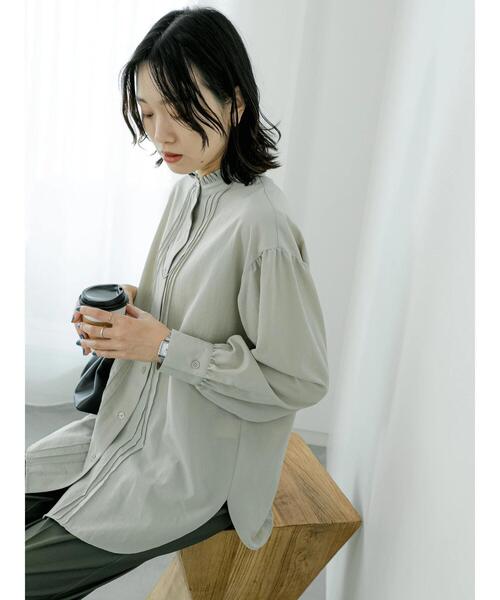 Samansa Mos2 blue（サマンサモスモスブルー）の「フリル衿ブラウス（シャツ/ブラウス・レディース・ベージュ/オフホワイト/ブラック・F）」の17枚目の写真