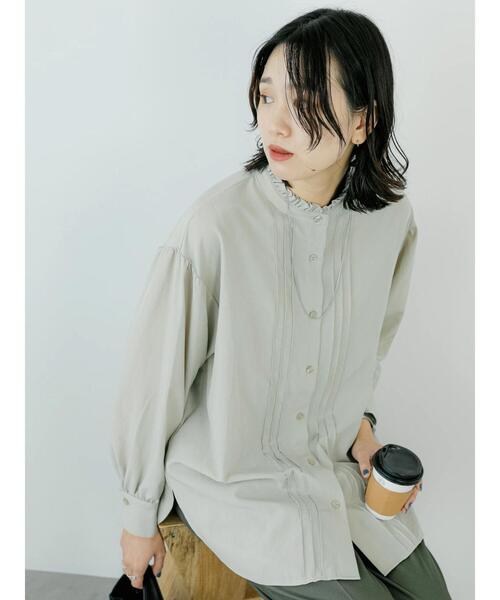 Samansa Mos2 blue（サマンサモスモスブルー）の「フリル衿ブラウス（シャツ/ブラウス・レディース・ベージュ/オフホワイト/ブラック・F）」の18枚目の写真