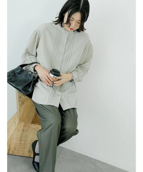 Samansa Mos2 blue（サマンサモスモスブルー）の「フリル衿ブラウス（シャツ/ブラウス・レディース・ベージュ/オフホワイト/ブラック・F）」の19枚目の写真