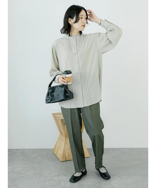 Samansa Mos2 blue（サマンサモスモスブルー）の「フリル衿ブラウス（シャツ/ブラウス・レディース・ベージュ/オフホワイト/ブラック・F）」の21枚目の写真