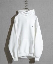 GLOVE HOUSE | 【a】TC裏起毛 ワンポイント刺繍 釦使い リラックスフィットパーカー(パーカー)