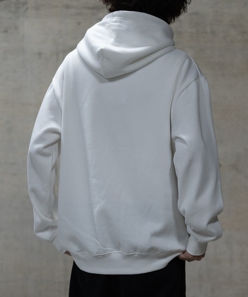 GLOVE HOUSE（グローブハウス）の「【a】TC裏起毛 ワンポイント刺繍 釦使い リラックスフィットパーカー（パーカー・メンズ・ダークグリーン/アッシュグレー/ネイビー/マルチ/ホワイト・MEDIUM/LARGE/X-LARGE）」の8枚目の写真