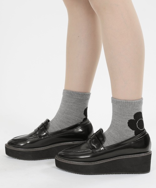 MARY QUANT（マリークワント）の「ビッグデイジーウォーム ソックス（ソックス/靴下・レディース・グリーン/ブラック/ネイビー/グレー・FREE）」の2枚目の写真