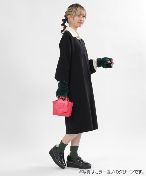 MARY QUANT（マリークワント）の「ビッグデイジーウォーム ソックス（ソックス/靴下・レディース・グリーン/ブラック/ネイビー/グレー・FREE）」の7枚目の写真