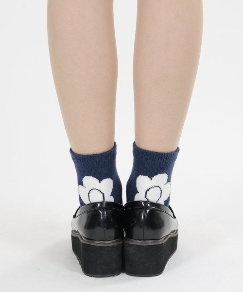MARY QUANT（マリークワント）の「ビッグデイジーウォーム ソックス（ソックス/靴下・レディース・グリーン/ブラック/ネイビー/グレー・FREE）」の15枚目の写真