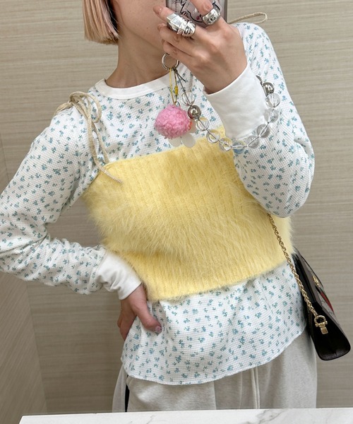 Alley by w closet(アリーバイダブルクローゼット)の「【Alley】ふわふわキャミソール(その他トップス・レディース・ピンク/イエロー/オフホワイト・FREE)」の2枚目の写真
