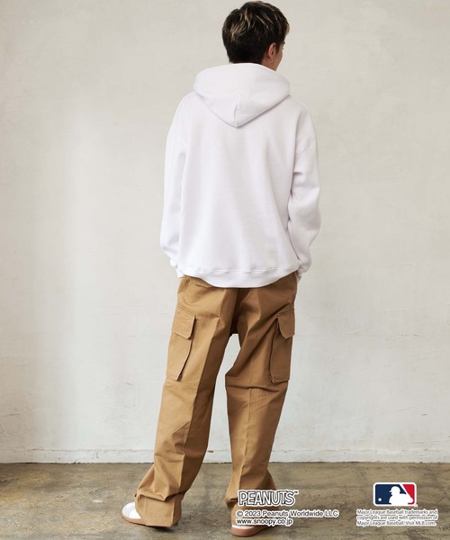 セール】【MLB ×PEANUTS】別注コラボ 裏起毛 フーディー プルオーバー