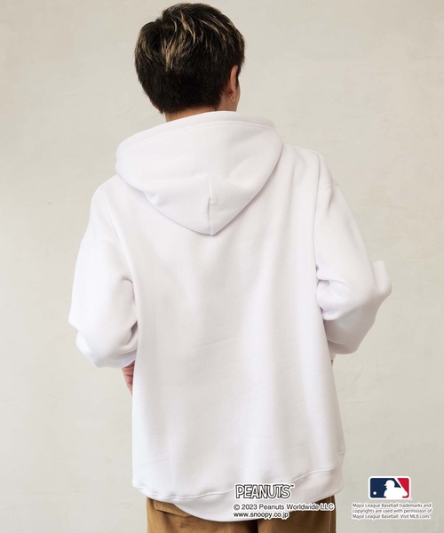 セール】【MLB ×PEANUTS】別注コラボ 裏起毛 フーディー プルオーバー