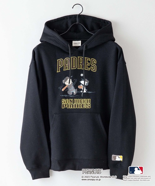 新品【MLB ×PEANUTS】別注コラボ　スヌーピー　フーディーパーカー　XL セール】【MLB ×PEANUTS】別注コラボ 裏起毛 フーディー プル