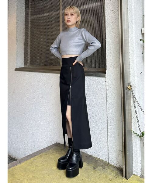 MURUA（ムルーア）の「メタリッククロップトニット（ニット/セーター・レディース・シルバー・FREE）」の5枚目の写真