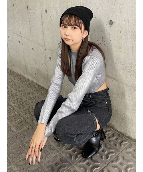 MURUA（ムルーア）の「メタリッククロップトニット（ニット/セーター・レディース・シルバー・FREE）」の15枚目の写真